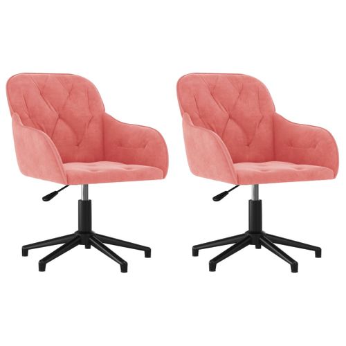 Chaises Pivotantes À Manger Lot De 2 Rose Velours