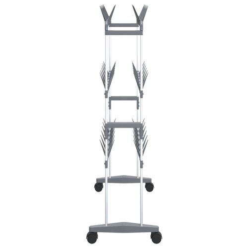 Étagère à Chaussures Avec Roulettes Argenté 66x27x100 Cm