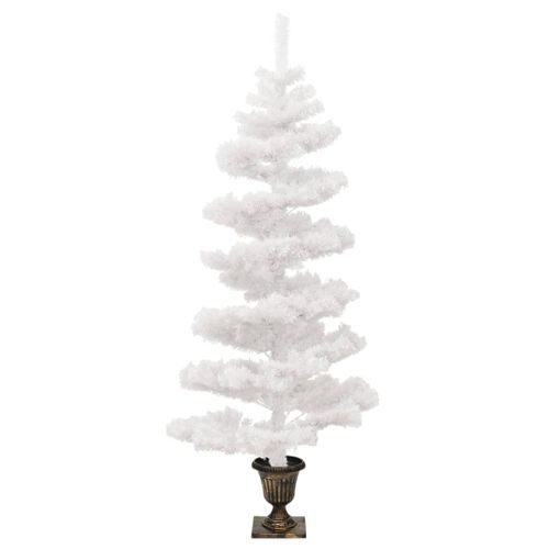 Arbre De Noël Hélicoïdal Pré-éclairé Avec Pot Blanc 120 Cm Pvc