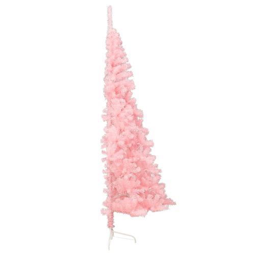 Demi Sapin De Noël Artificiel Avec Support Rose 120 Cm Pvc