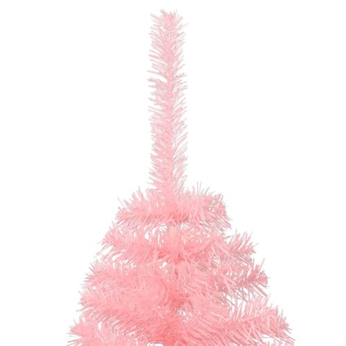 Demi Sapin De Noël Artificiel Avec Support Rose 150 Cm Pvc