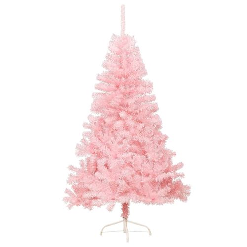 Demi Sapin De Noël Artificiel Avec Support Rose 180 Cm Pvc