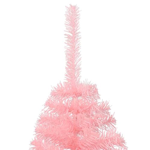 Demi Sapin De Noël Artificiel Avec Support Rose 180 Cm Pvc