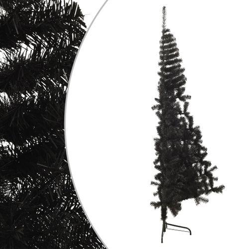 Demi Sapin De Noël Artificiel Avec Support Noir 120 Cm Pvc