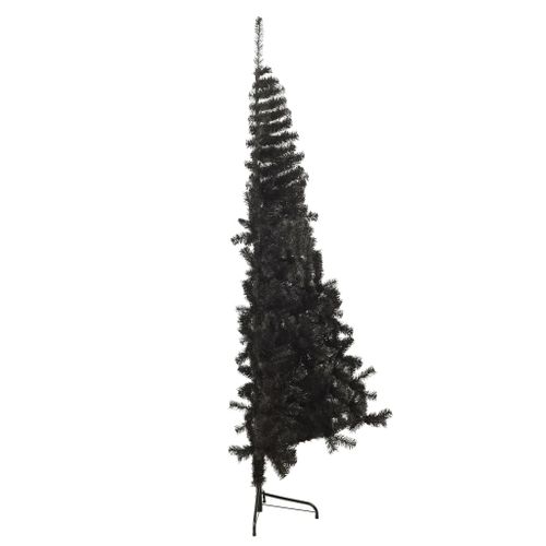 Demi Sapin De Noël Artificiel Avec Support Noir 120 Cm Pvc
