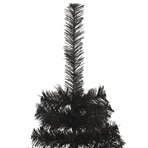 Demi Sapin De Noël Artificiel Avec Support Noir 150 Cm Pvc