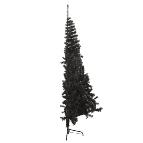 Demi Sapin De Noël Artificiel Avec Support Noir 180 Cm Pvc