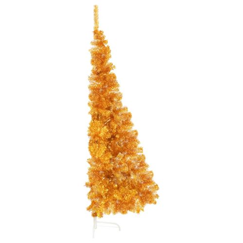 Demi Sapin De Noël Artificiel Avec Support Doré 240 Cm Pvc