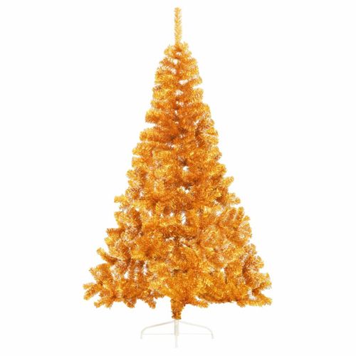 Demi Sapin De Noël Artificiel Avec Support Doré 240 Cm Pvc