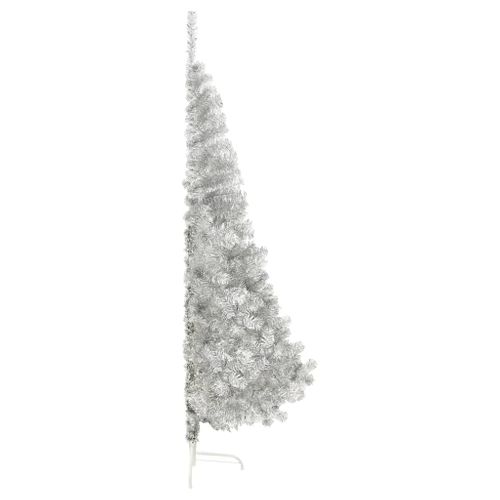 Demi Sapin De Noël Artificiel Avec Support Argenté 210 Cm Pet