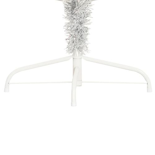 Demi Sapin De Noël Artificiel Avec Support Argenté 210 Cm Pet