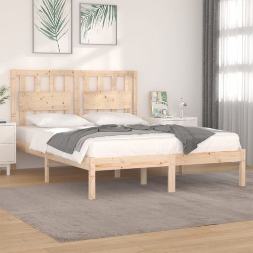 Cadre De Lit Sans Matelas Bois Massif 120x200 Cm