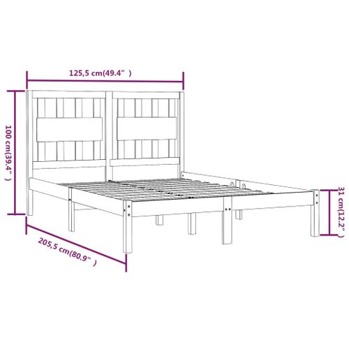 Cadre De Lit Sans Matelas Bois Massif 120x200 Cm