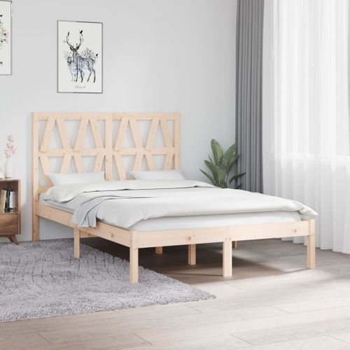Cadre De Lit Sans Matelas Bois Massif 120x190 Cm