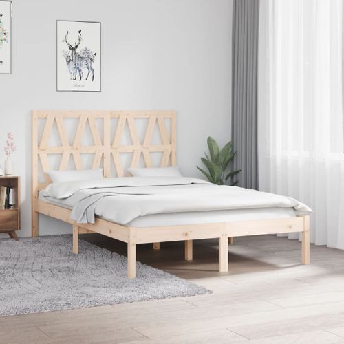 Cadre De Lit Sans Matelas Bois Massif 120x200 Cm