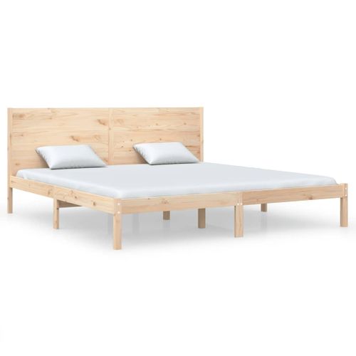 Cadre De Lit Sans Matelas 200x200 Cm Bois Massif De Pin
