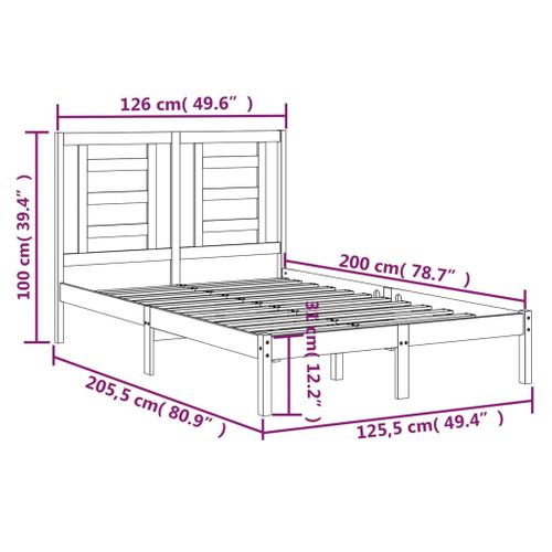 Cadre De Lit Sans Matelas 120x200 Cm Bois De Pin Massif