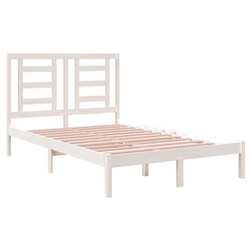 Cadre De Lit Sans Matelas Blanc 120x200 Cm Bois De Pin Massif