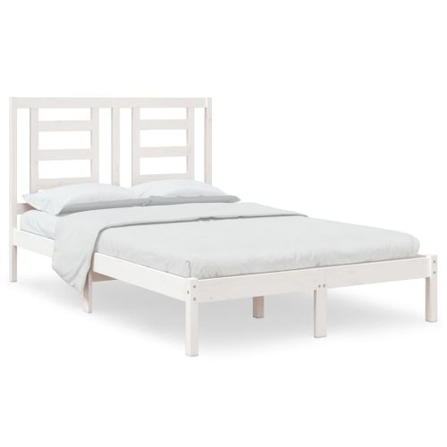Cadre De Lit Sans Matelas Blanc 120x200 Cm Bois De Pin Massif