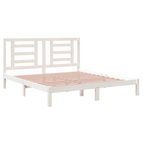 Cadre De Lit Sans Matelas Blanc 180x200 Cm Bois Massif
