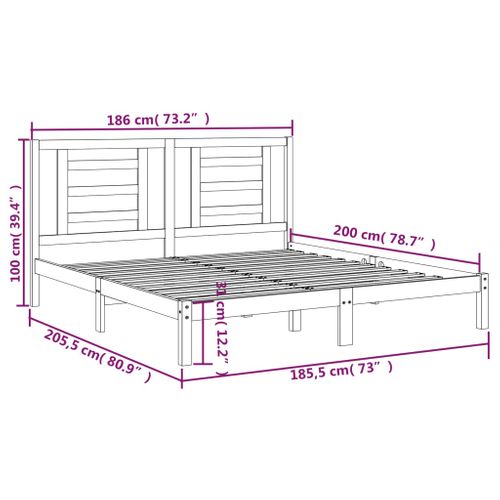 Cadre De Lit Sans Matelas Blanc 180x200 Cm Bois Massif