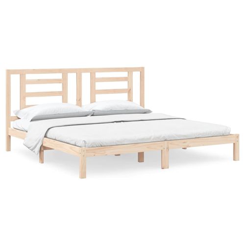 Cadre De Lit Sans Matelas 200x200 Cm Bois Massif De Pin