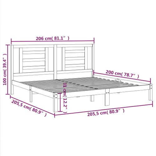 Cadre De Lit Sans Matelas 200x200 Cm Bois Massif De Pin