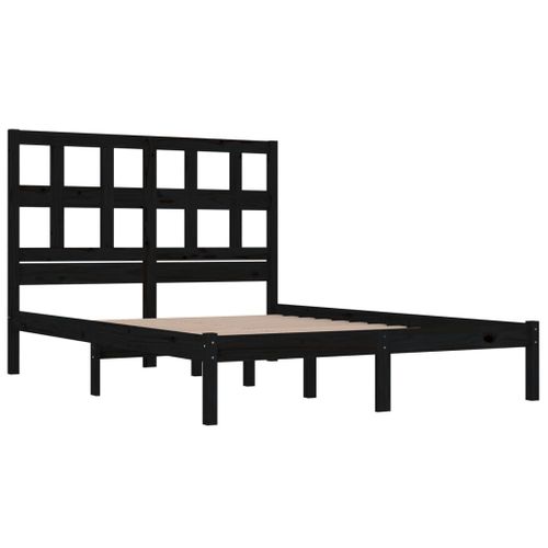 Cadre De Lit Sans Matelas Noir 200x200 Cm Bois Massif De Pin