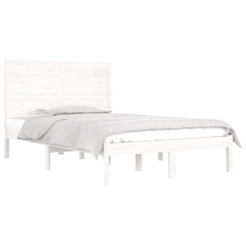 Cadre De Lit Sans Matelas Blanc 140x190 Cm Bois Massif