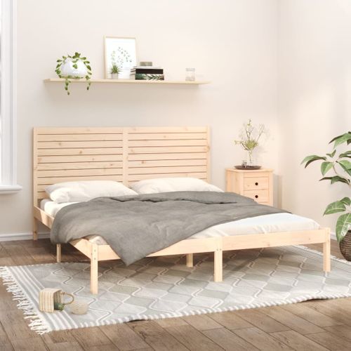 Cadre De Lit Sans Matelas 200x200 Cm Bois Massif