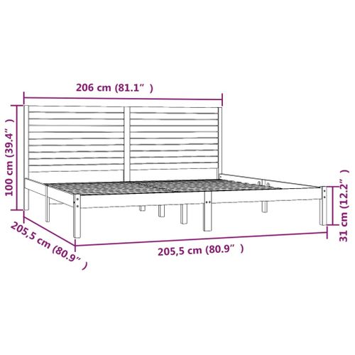 Cadre De Lit Sans Matelas 200x200 Cm Bois Massif