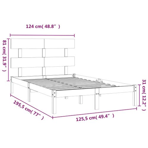 Cadre De Lit Sans Matelas 120x190 Cm Bois Massif