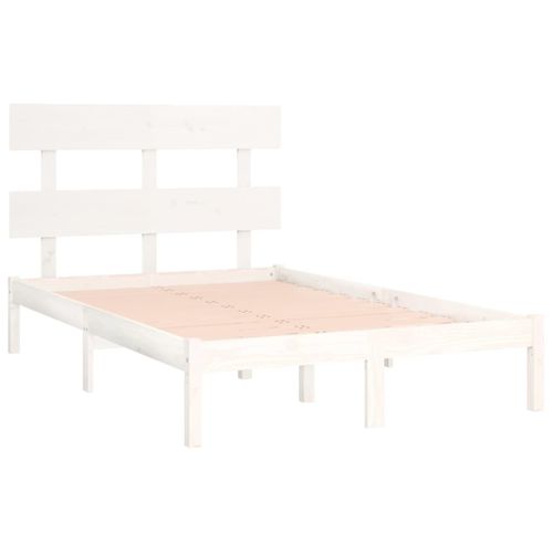 Cadre De Lit Sans Matelas Blanc 120x200 Cm Bois Massif