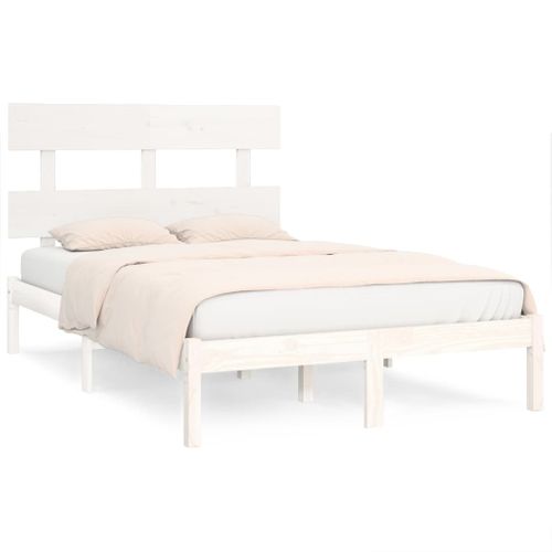 Cadre De Lit Sans Matelas Blanc 120x200 Cm Bois Massif