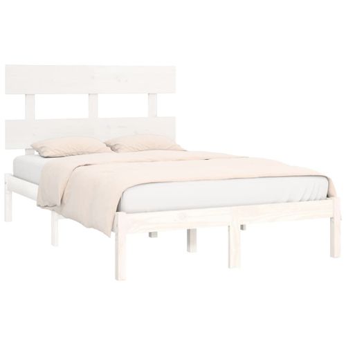 Cadre De Lit Sans Matelas Blanc 160x200 Cm Bois Massif