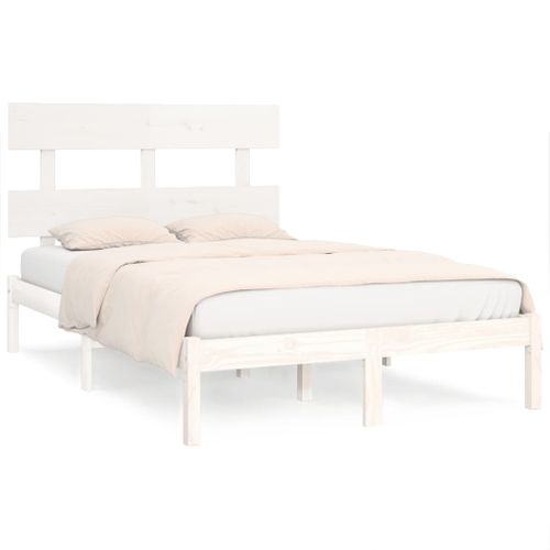 Cadre De Lit Sans Matelas Blanc 160x200 Cm Bois Massif