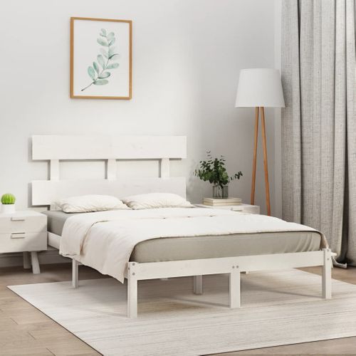 Cadre De Lit Sans Matelas Blanc 180x200 Cm Bois Massif
