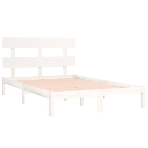 Cadre De Lit Sans Matelas Blanc 200x200 Cm Bois Massif