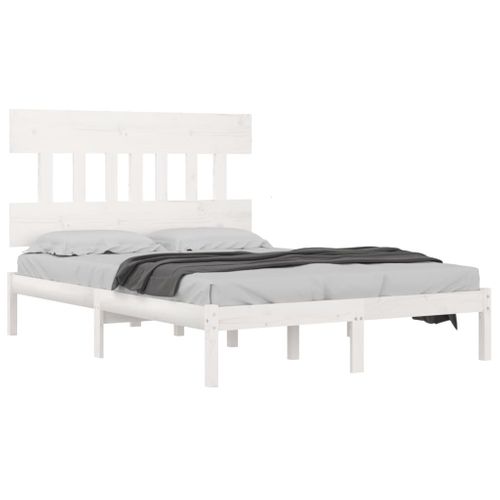 Cadre De Lit Sans Matelas Blanc 120x200 Cm Bois Massif