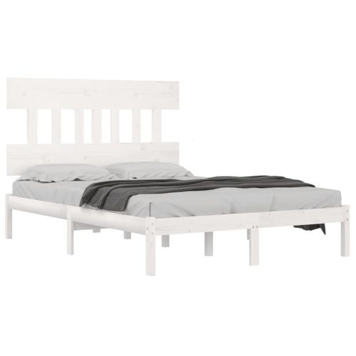 Cadre De Lit Sans Matelas Blanc 140x200 Cm Bois Massif