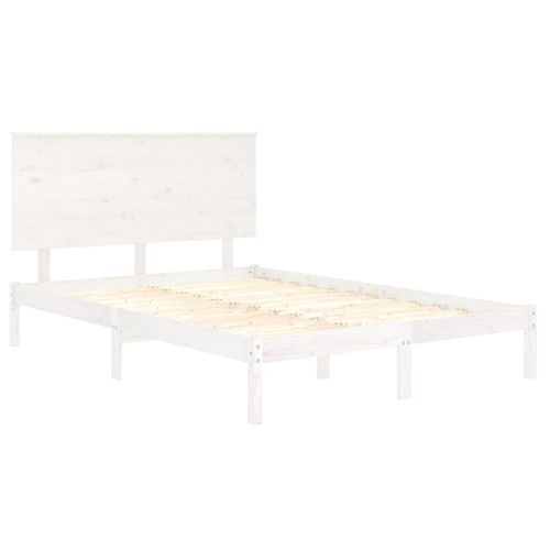 Cadre De Lit Sans Matelas Blanc 120x200 Cm Bois De Pin Massif