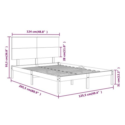 Cadre De Lit Sans Matelas Blanc 120x200 Cm Bois De Pin Massif