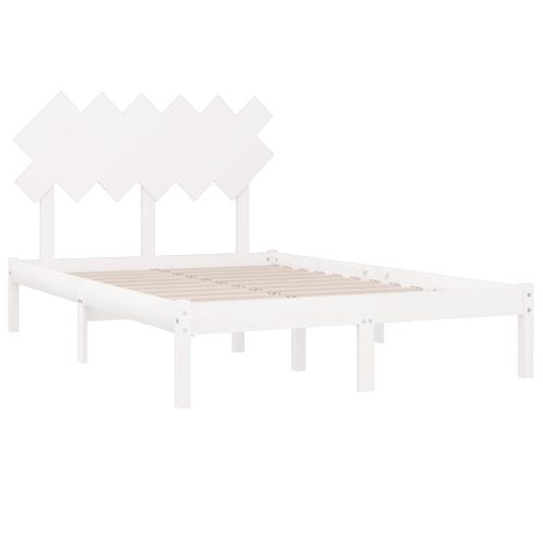 Cadre De Lit Sans Matelas Blanc 120x200 Cm Bois Massif