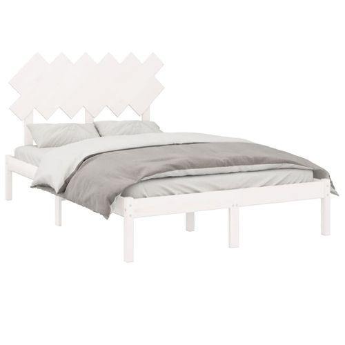 Cadre De Lit Sans Matelas Blanc 120x200 Cm Bois Massif