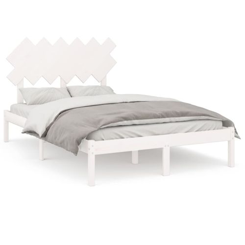 Cadre De Lit Sans Matelas Blanc 120x200 Cm Bois Massif