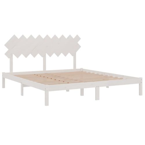 Cadre De Lit Sans Matelas Blanc 180x200 Cm Bois Massif