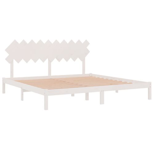 Cadre De Lit Sans Matelas Blanc 200x200 Cm Bois Massif