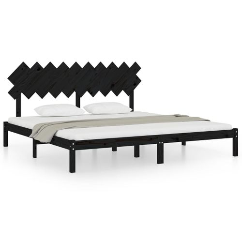 Cadre De Lit Sans Matelas Noir 200x200 Cm Bois Massif