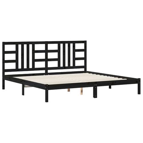 Cadre De Lit Sans Matelas Noir 200x200 Cm Bois Massif