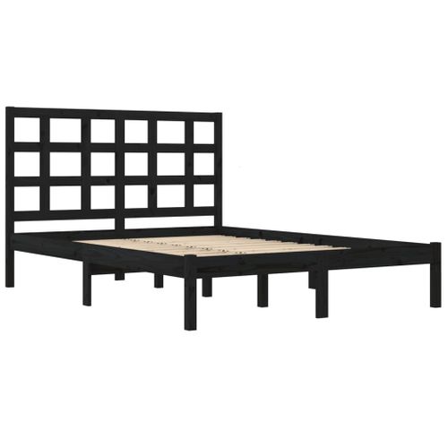 Cadre De Lit Sans Matelas Noir 200x200 Cm Bois Massif